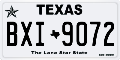 TX license plate BXI9072