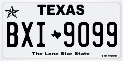 TX license plate BXI9099