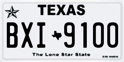 TX license plate BXI9100