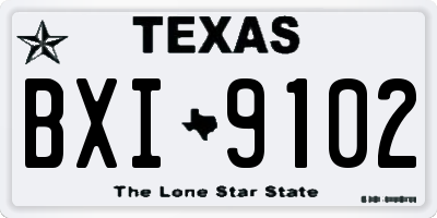 TX license plate BXI9102