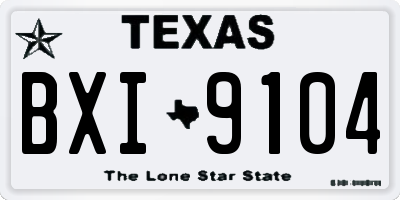 TX license plate BXI9104