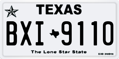 TX license plate BXI9110
