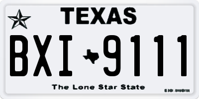 TX license plate BXI9111