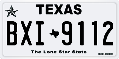 TX license plate BXI9112