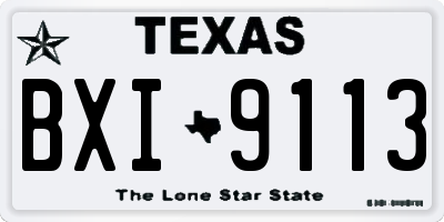 TX license plate BXI9113