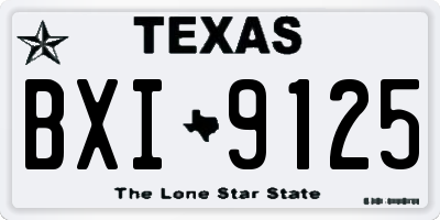 TX license plate BXI9125