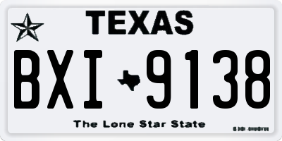 TX license plate BXI9138