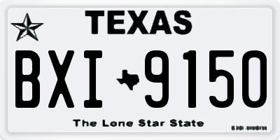 TX license plate BXI9150