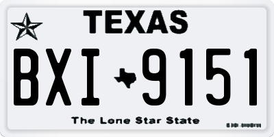 TX license plate BXI9151