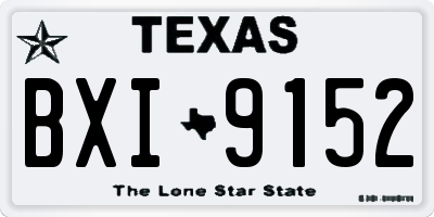 TX license plate BXI9152