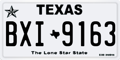 TX license plate BXI9163