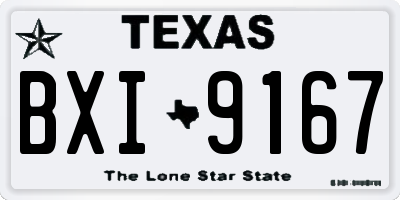 TX license plate BXI9167