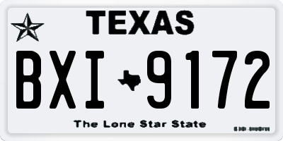 TX license plate BXI9172