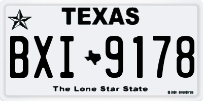 TX license plate BXI9178