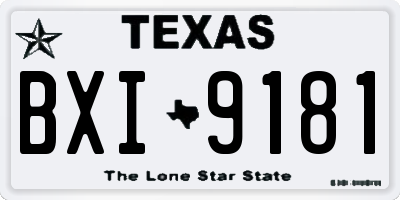TX license plate BXI9181