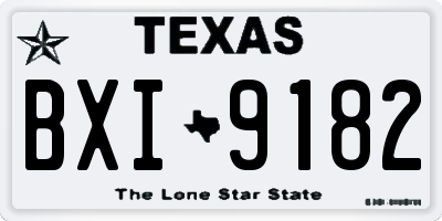 TX license plate BXI9182