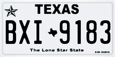 TX license plate BXI9183