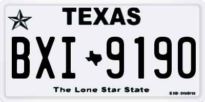 TX license plate BXI9190