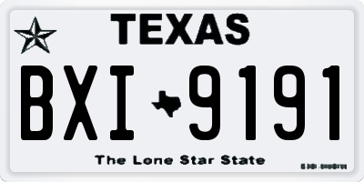 TX license plate BXI9191