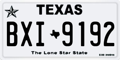 TX license plate BXI9192