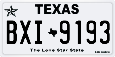 TX license plate BXI9193
