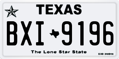TX license plate BXI9196