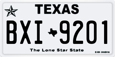 TX license plate BXI9201