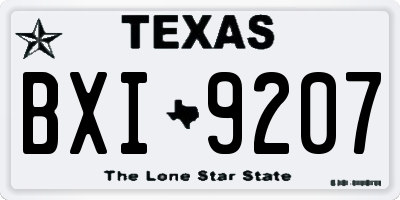 TX license plate BXI9207