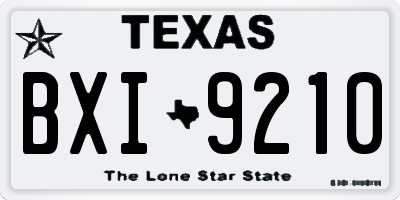 TX license plate BXI9210