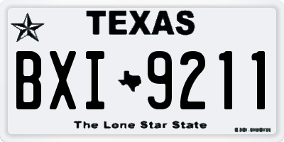 TX license plate BXI9211