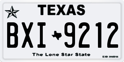 TX license plate BXI9212