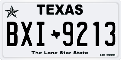 TX license plate BXI9213