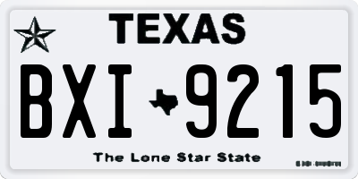 TX license plate BXI9215