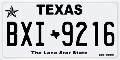 TX license plate BXI9216