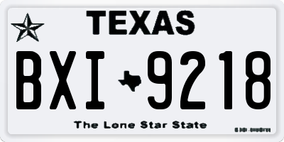 TX license plate BXI9218