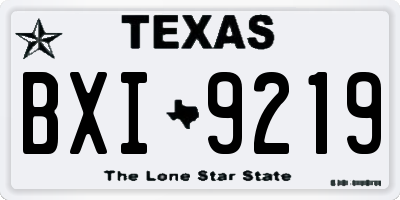 TX license plate BXI9219