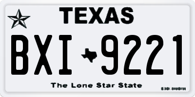 TX license plate BXI9221