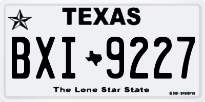 TX license plate BXI9227