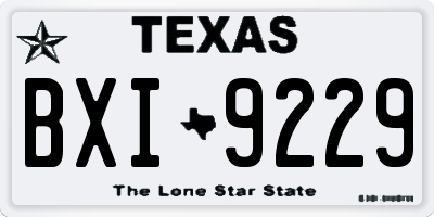TX license plate BXI9229