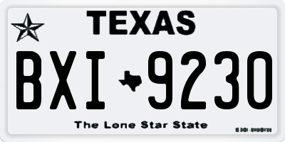TX license plate BXI9230