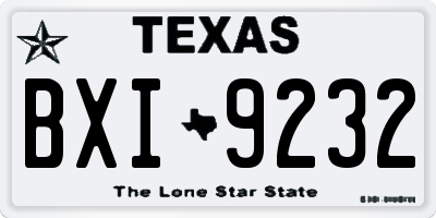 TX license plate BXI9232