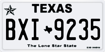 TX license plate BXI9235