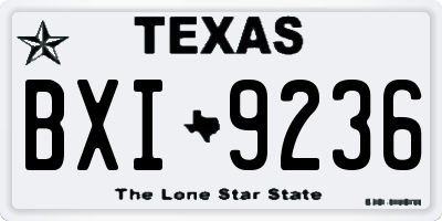 TX license plate BXI9236