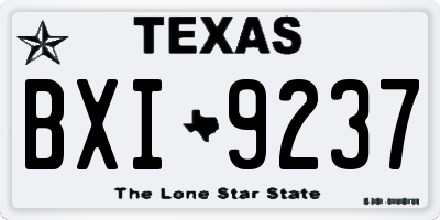 TX license plate BXI9237