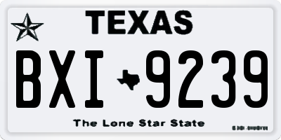 TX license plate BXI9239