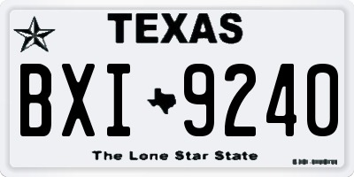 TX license plate BXI9240