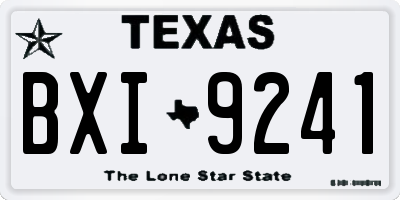 TX license plate BXI9241