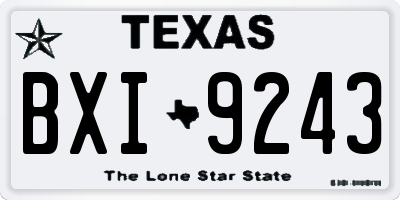 TX license plate BXI9243