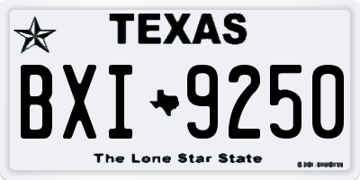 TX license plate BXI9250