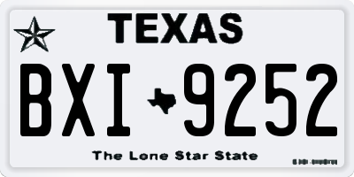 TX license plate BXI9252